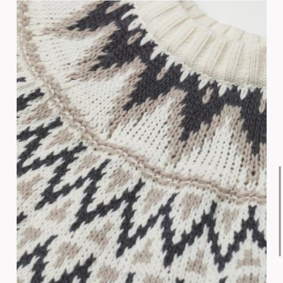 H&M Fair Isles Chunky Oversized Knit Sweater - Picture 2 of 6